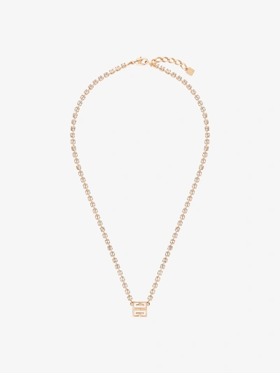 Givenchy Collier 4g En Métal Avec Cristaux In Gold