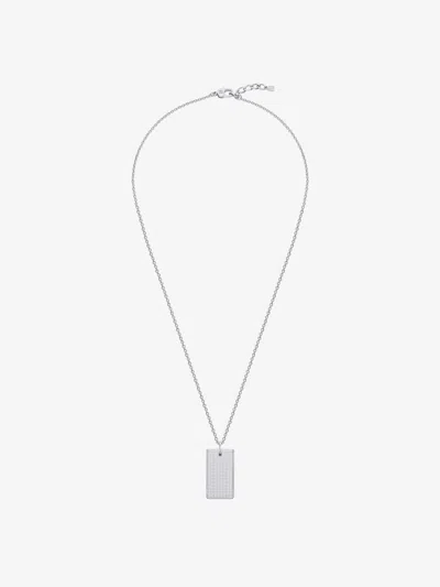 Givenchy Silver 4g Allover Tag Necklace In Multicolor