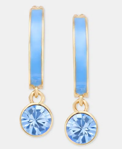 Givenchy Color Crystal & Inlay Hoop Earrings In Blue