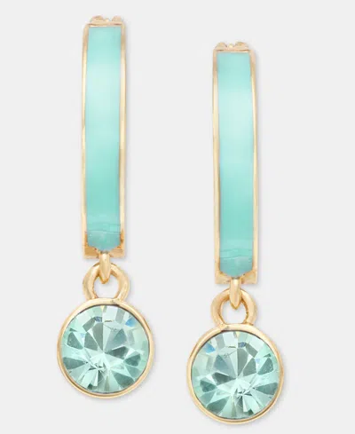 Givenchy Color Crystal & Inlay Hoop Earrings In Blue