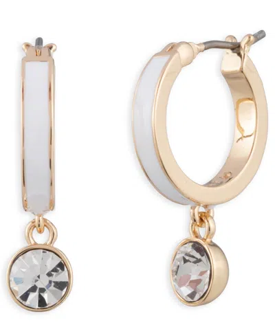 Givenchy Color Crystal & Inlay Hoop Earrings In Gold