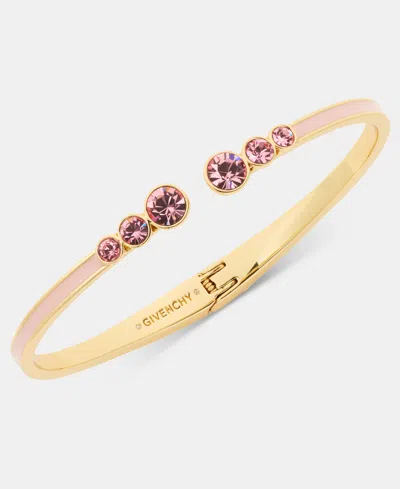 Givenchy Color Crystal & Inlay Open Bangle Bracelet In Gold