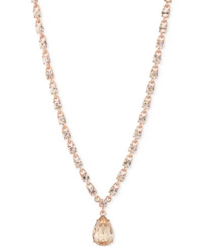 Givenchy Color Crystal Pear-shape Pendant Necklace, 16" + 3" Extender