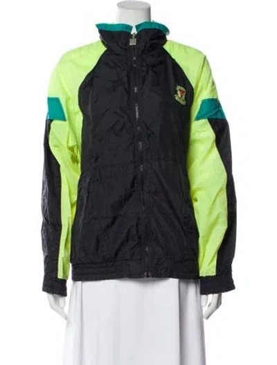 Pre-owned Givenchy Colorblock Pattern Bomber Jacket In Green