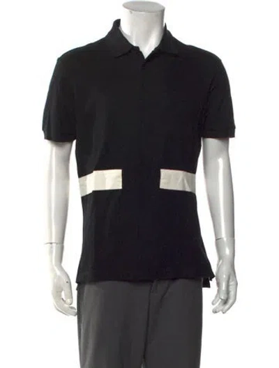 Pre-owned Givenchy Colorblock Pattern Collar Polo Shirt In Black