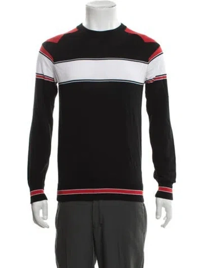 Pre-owned Givenchy Colorblock Pattern Crew Neck Pullover In Black