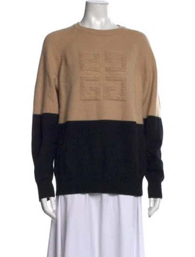 Pre-owned Givenchy Colorblock Pattern Crew Neck Sweater In Black/neutrals
