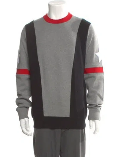 Pre-owned Givenchy Colorblock Pattern Crew Neck Sweatshirt W/ Tags In Gray