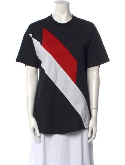 Pre-owned Givenchy Colorblock Pattern Crew Neck T-shirt In Black
