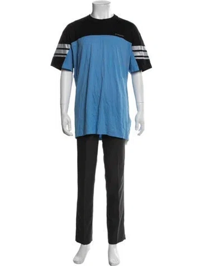 Pre-owned Givenchy Colorblock Pattern Crew Neck T-shirt In Blue