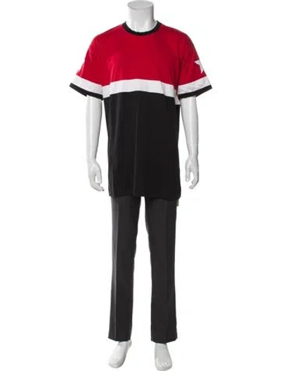 Pre-owned Givenchy Colorblock Pattern Crew Neck T-shirt In Red