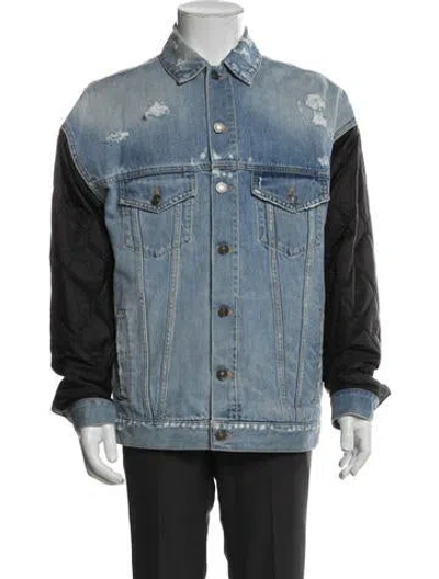 Pre-owned Givenchy Colorblock Pattern Denim Jacket In Multi