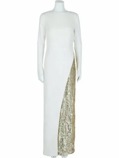 Pre-owned Givenchy Colorblock Pattern Evening Gown W/ Tags In White