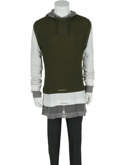 Pre-owned Givenchy Colorblock Pattern Hoodie T-shirt W/ Tags In Green