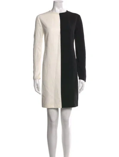 Pre-owned Givenchy Colorblock Pattern Knee-length Dress In Black