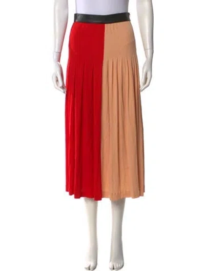 Pre-owned Givenchy Colorblock Pattern Midi Length Skirt In Red