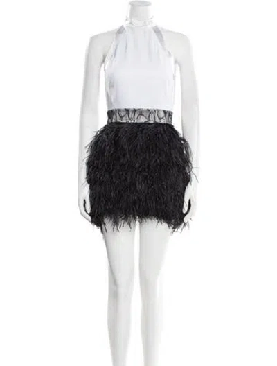 Pre-owned Givenchy Colorblock Pattern Mini Dress In Black