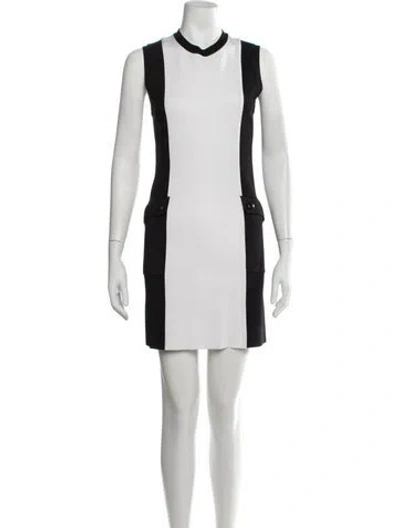 Pre-owned Givenchy Colorblock Pattern Mini Dress In Black/white