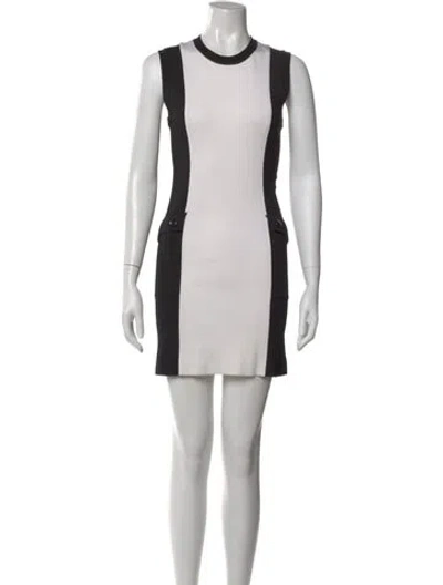 Pre-owned Givenchy Colorblock Pattern Mini Dress In Gray