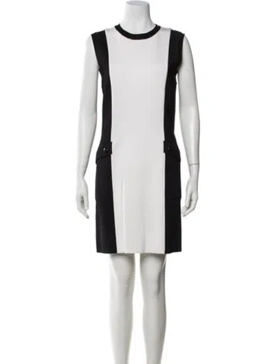 Pre-owned Givenchy Colorblock Pattern Mini Dress In White