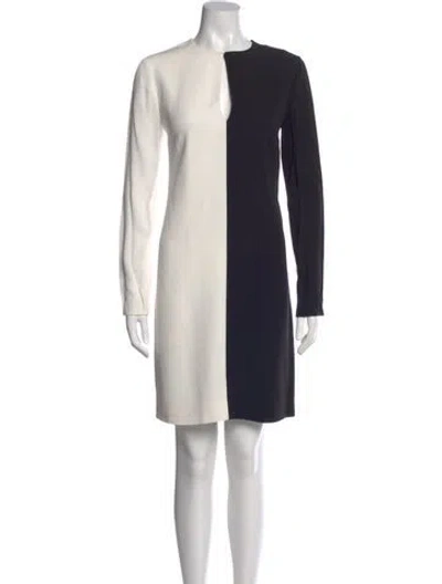 Pre-owned Givenchy Colorblock Pattern Mini Dress In White