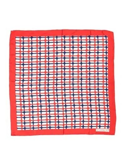 Pre-owned Givenchy Colorblock Pattern Scarf In White