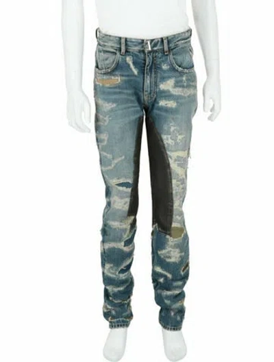 Pre-owned Givenchy Colorblock Pattern Slim Fit  Jeans W/ Tags In Blue