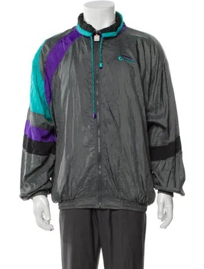 Pre-owned Givenchy Colorblock Pattern Windbreaker In Gray