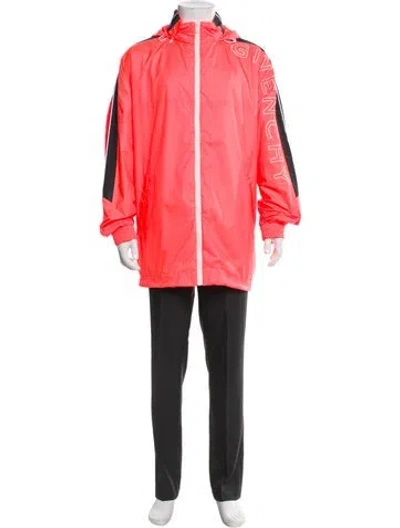 Pre-owned Givenchy Colorblock Pattern Windbreaker In Orange