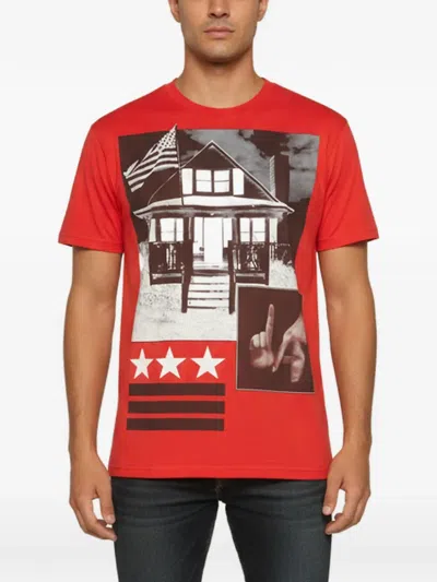 Pre-owned Givenchy Columbian Fit Graphic-print T-shirt In Red
