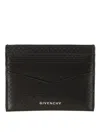 Givenchy Compact Textured Calf Leather Wallet In Black