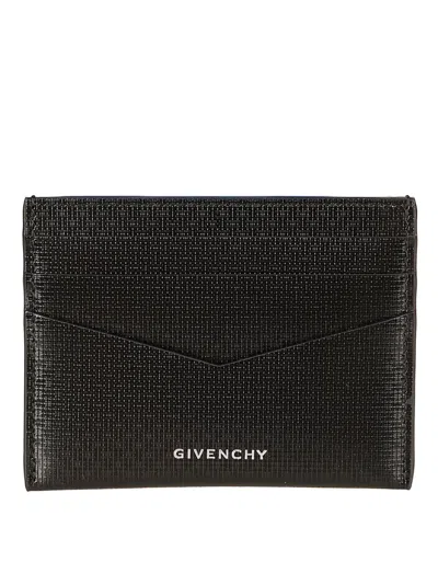 Givenchy Compact Textured Calf Leather Wallet In Black