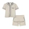 Givenchy Logo-embroidered Short Set In Beige