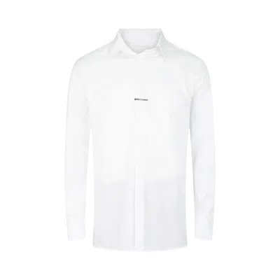 Pre-owned Givenchy Contemporary Fit Metal Bar Dress Shirt 'white' | Men's Size 40