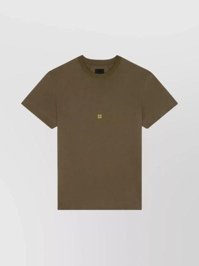 Givenchy Contoured Crew Neck Slim Fit T-shirt In Brown