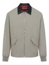 Givenchy Contrast-collar Bomber Jacket In Gray