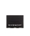 Givenchy Black 4g Leather Card Holder With Logo In Black