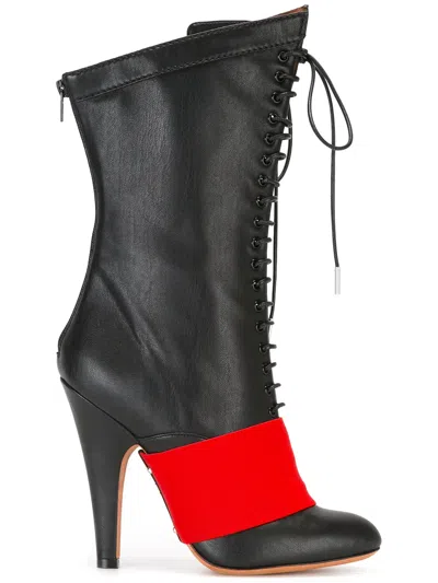 Givenchy Contrast Panel Lace-up Boots In Multi