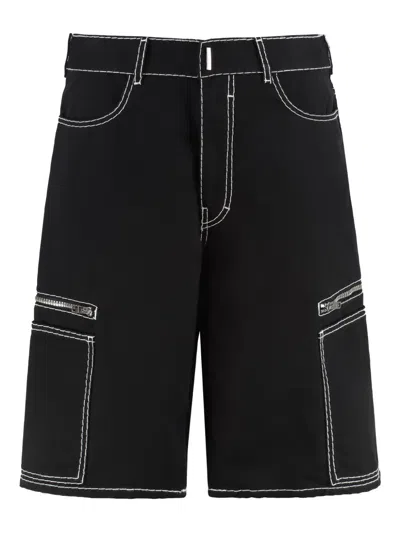 GIVENCHY CONTRAST-STITCHING SHORTS