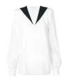 Givenchy Contrast V-neck Blouse In White