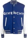 Givenchy Mixed Media Logo Wool Blend Varsity Jacket