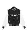 Givenchy Men Two-tone Wool Blend And Leather Bomber Jacket In Black