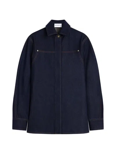 Givenchy Contrast-stitch Denim Shirt In Multi