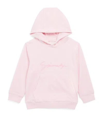 Givenchy Kids' Corduroy Script Logo Hoodie In Pink