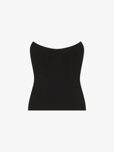 Givenchy Corset Bustier Top In Crepe And Satin In Black