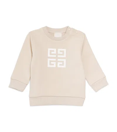 Givenchy Kids' Cotton 4g Logo Sweatshirt In Beige