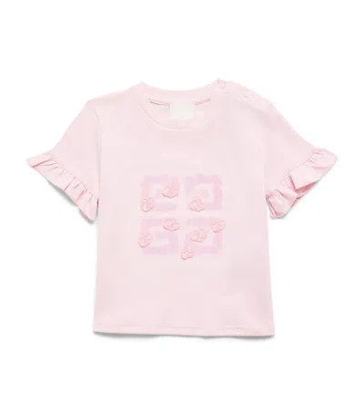 Givenchy Kids' Cotton 4g Logo T-shirt In Pink