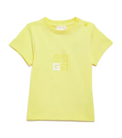 Givenchy Kids' Cotton 4g Logo T-shirt In Yellow