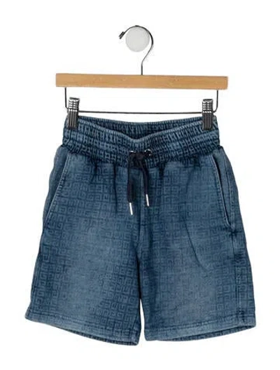 Pre-owned Givenchy Kids' Cotton All Over Print Shorts In Blue