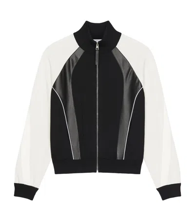 Givenchy Cotton And Leather Blouson Jacket In Black